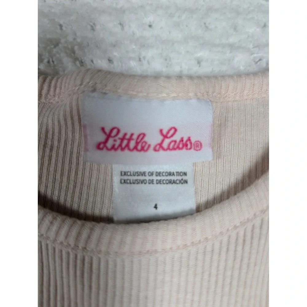 Little Lass Girls Pink Ballerina Ribbed Top and Black Tulle Tutu‎ Skirt Set 4
